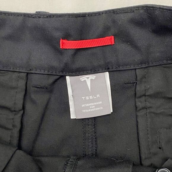 Tesla Black Straight Leg Pants Embroidered Workwear 32x30 - Picture 5 of 11